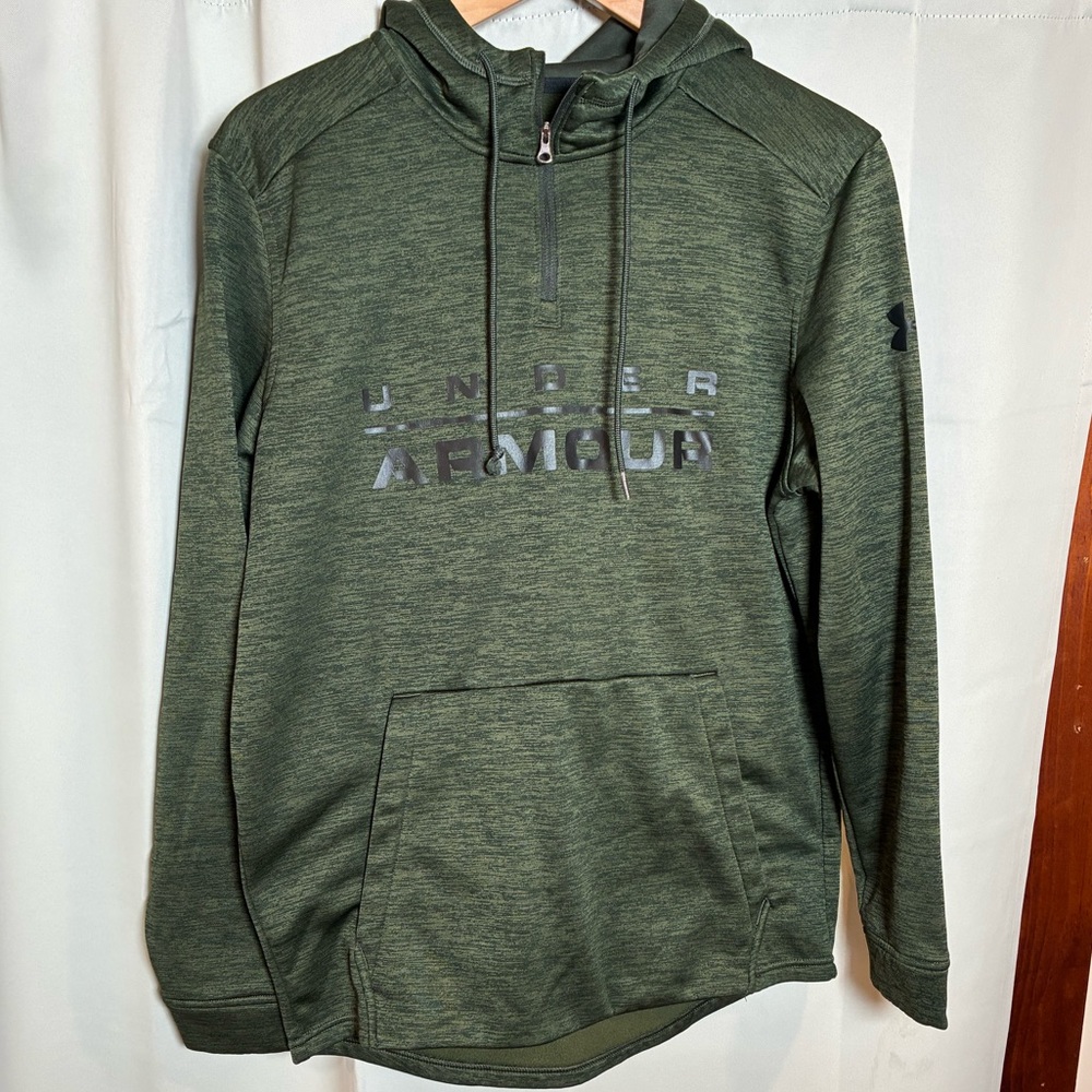 Under Armour Men's MD ColdGear‎ Loose 1/4 Zip Hoodie Sweater Green Style 1345715